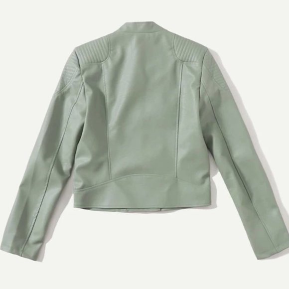 Vegan Leather Minimalist Moto Jacket Black - Picture 8 of 16